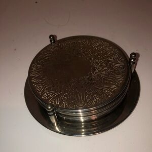 Elegant Silver Coaster Set